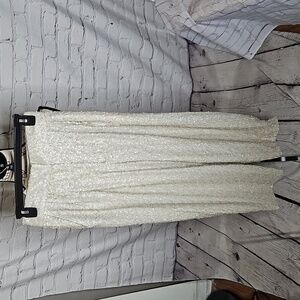 H&M Fully Sequined Pants in cream/light beige Size 4 NWT